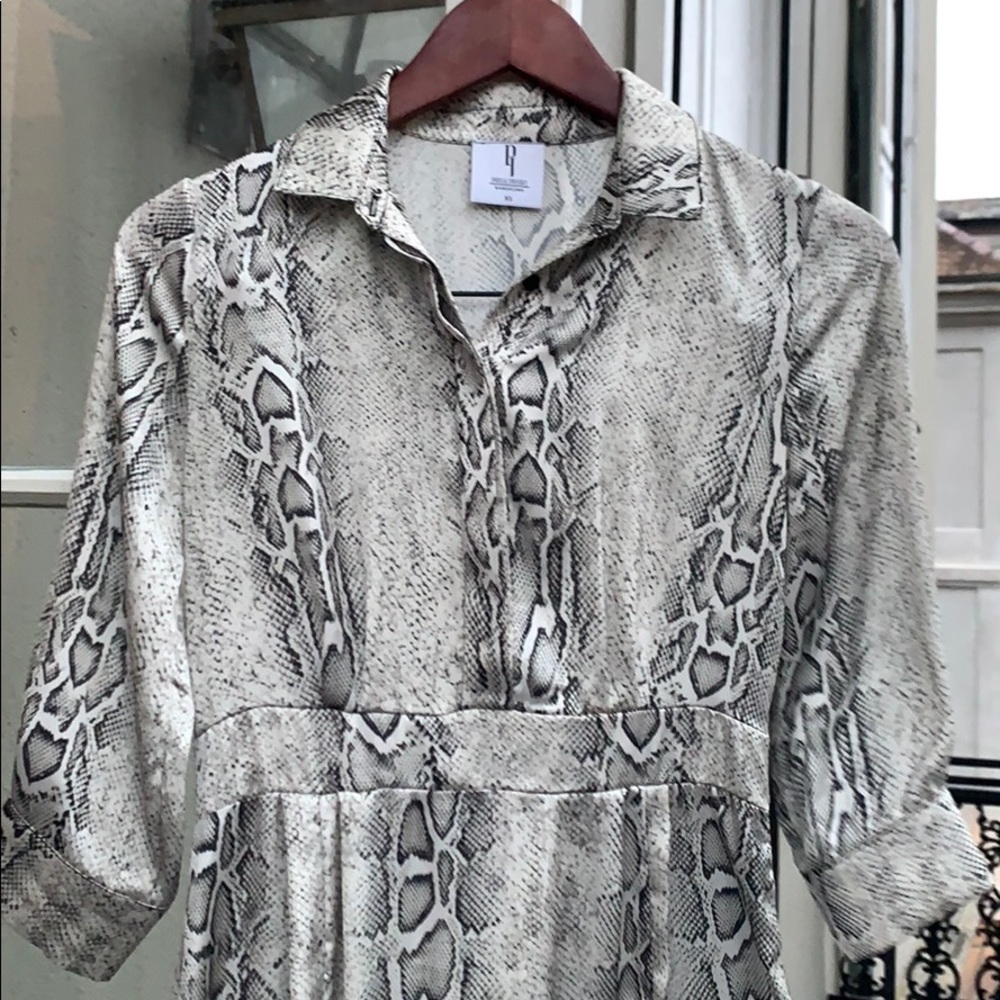 Paula Junyent Python Maxi Dress Split Xs - image 2